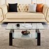 Clear Tempered Glass Coffee Table Living Room Tea Table