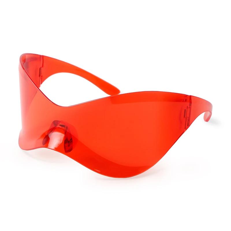 Оверсайз Спортивные Панк Солнцезащитные очки Обтекаемые Женские Солнцезащитные очки Серебристые Цельные Бескаркасные Очки Тренд Оттенки Мужские Солнцезащитные очки