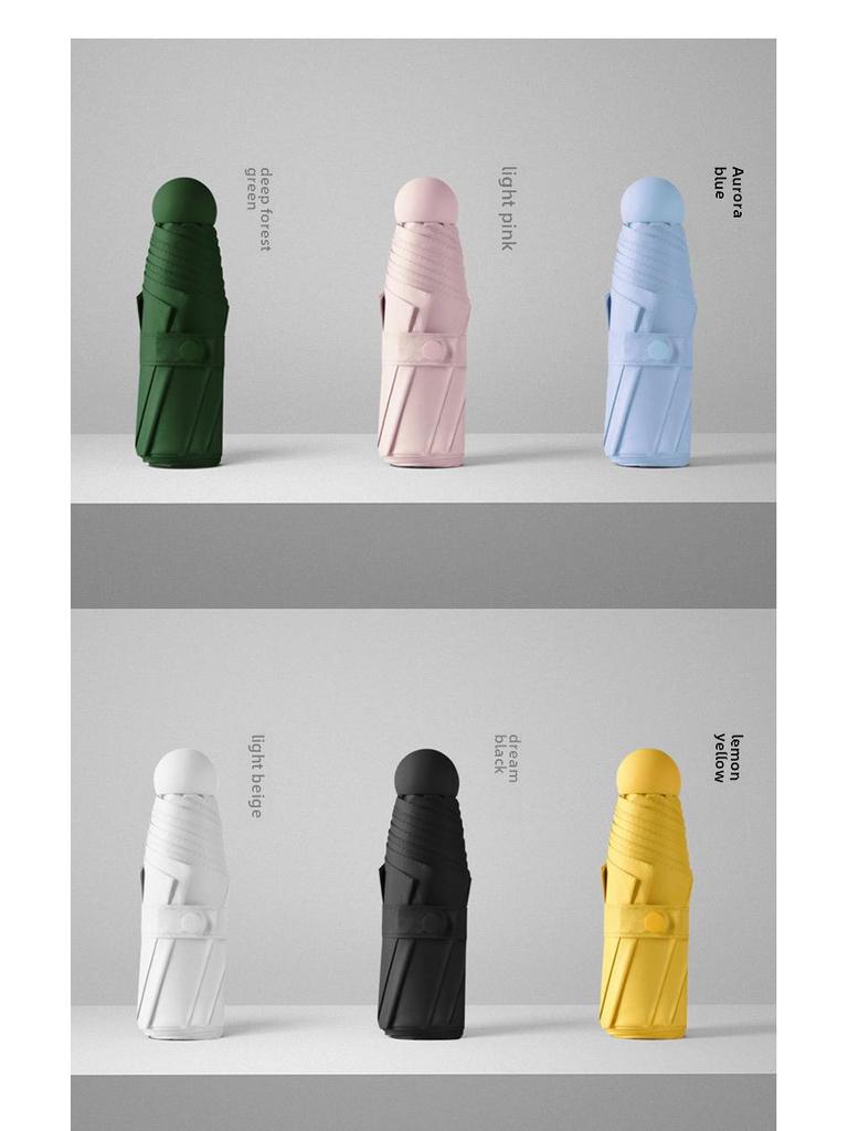 «Компактный сверхлегкий 5-створчатый мини-капсульный зонт с защитой от УФ-излучения»