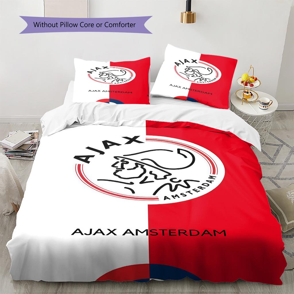 Плед и комплект постельного белья AFC Ajax Amsterdam Покрывало Наволочка Домашний Декор Подарок на День Рождения (1 пододеяльник + 2 наволочки, без наполнителя)