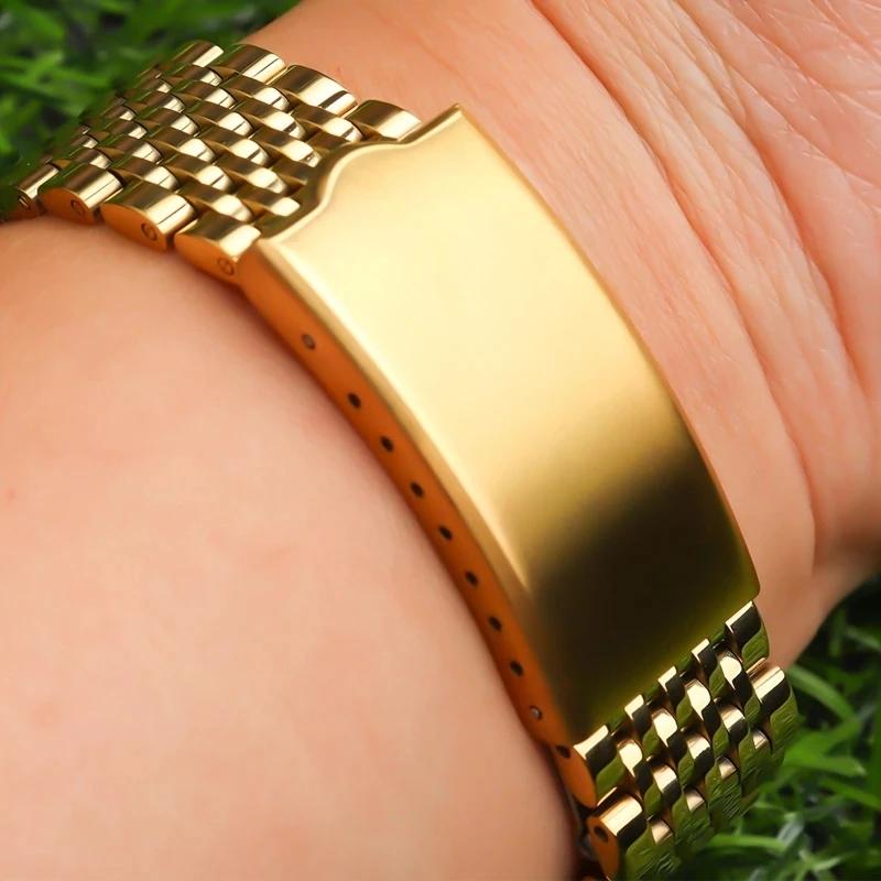 Аксессуары для часов Ремешок для часов с бусинами из риса для часов Omega Seamaster, браслет с загнутым концом из нержавеющей стали 18 мм 19 мм 20 мм