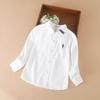 Boys Long Sleeves White T-Shirt 2024 New Spring Autumn Children Turndown Collar Shirt Kids School Uniform Cotton Clothing