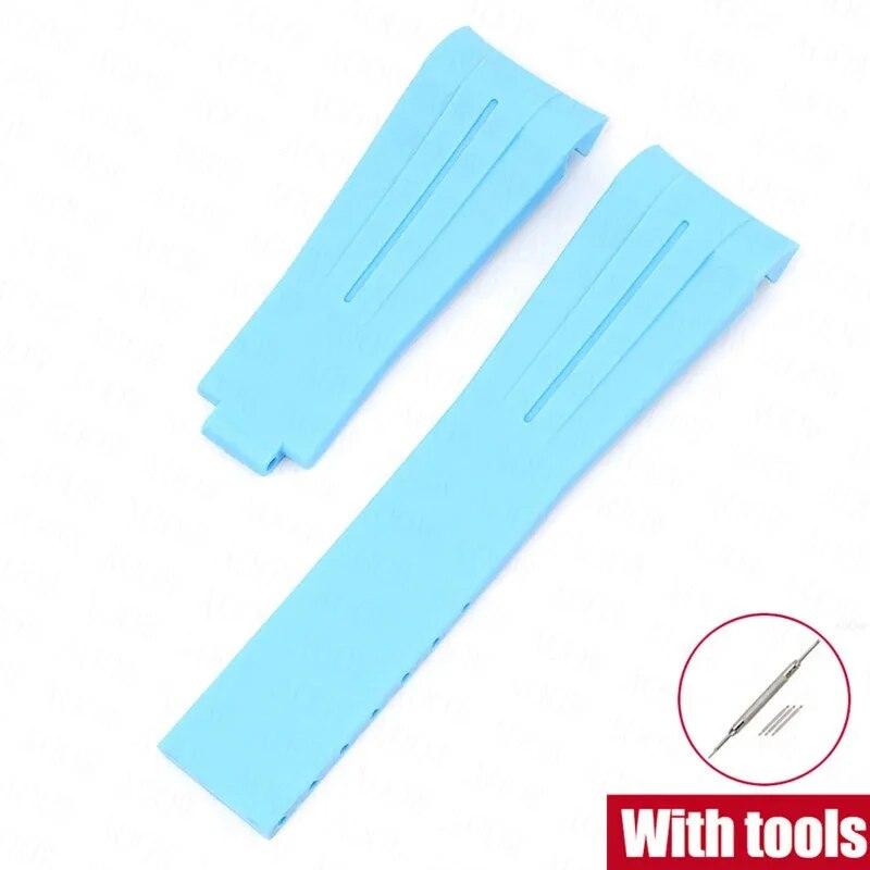 Резиновый ремешок для часов, подходит для Omega x Swatch Moonswatch, 20 мм, складная пряжка из нержавеющей стали для мужчин и женщин, изогнутый сменный ремешок для Rolex