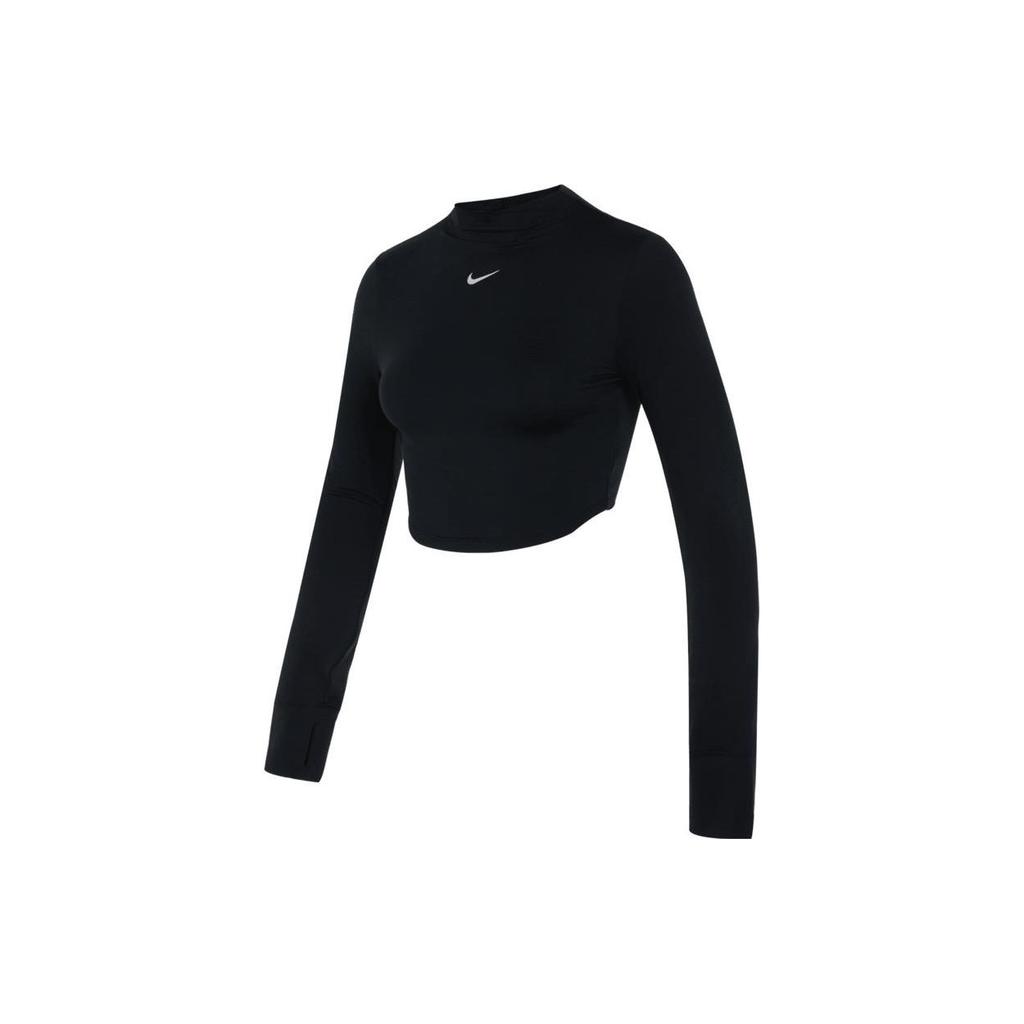 Nike Solid Logo Training Fitness Yoga Quick-Dry Short Sleeve T-Shirt Women Tops Black FB5277-010