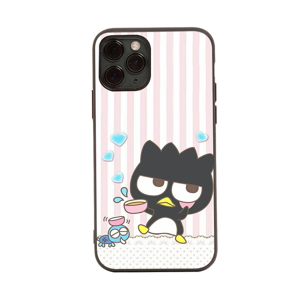 Чехол HK24 Badtz Maru Cartoon Black Sofe для iPhone 16 15 Plus 14 13 Pro 8 SE XR XS Max P30 Nova 5T Y5P Y6 Y7 Y8P Y9 Realme C30 C33 C31 VIVO Y36 V27