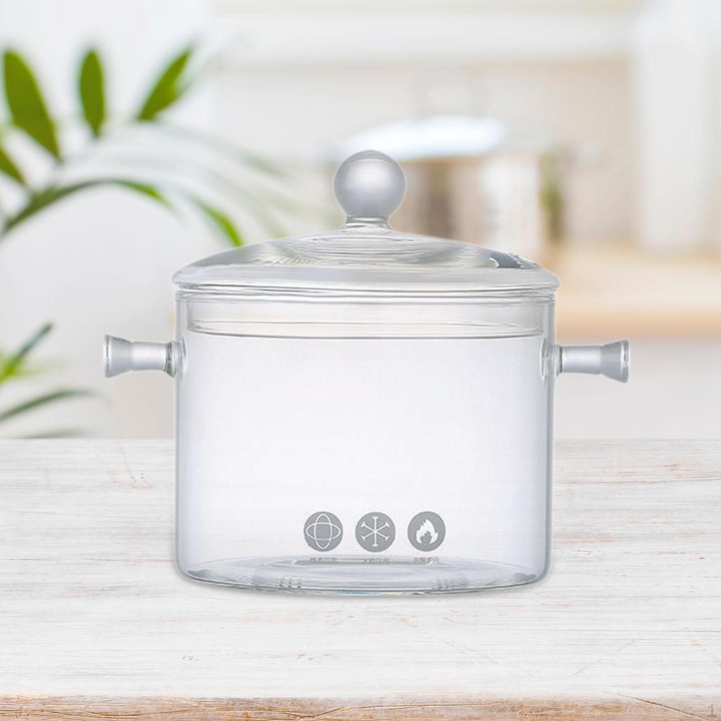 Прозрачная стеклянная кастрюля с крышкой для универсального приготовления пищи