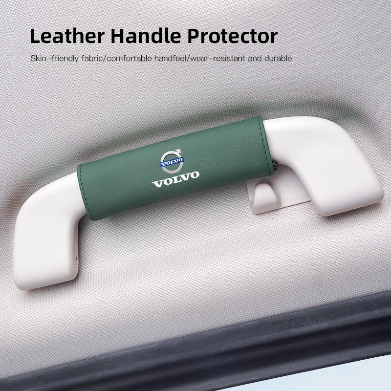 Leather Car Roof Armrest Handle Protection Cover Auto Interior For Volvo V60 V40 XC90 S60 C30 XC60 V50 V70 S90 AWD XC40 S80 V90 JM2