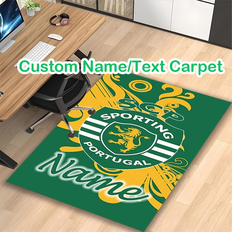[Sporting CP (10) Printed Carpet] Non-slip Office Rug, Cozy Area Carprt for Living Room Use, Soft Home Sofa Chair Mat
