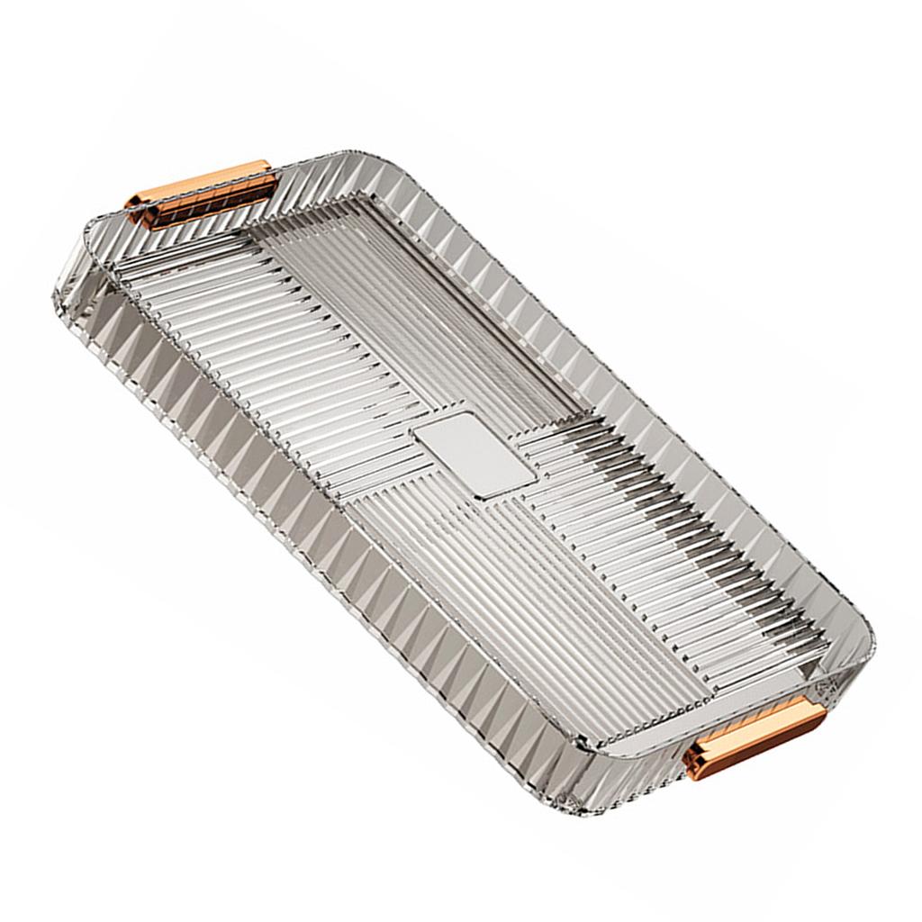 Drainage Tea Tray Plastic Multipurpose Large Capacity Transparent Tea Serving Drain Tray for Home Living Room Large