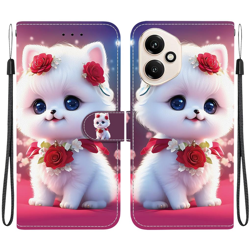 Чехол-книжка из искусственной кожи ручной работы для Honor 400/Honor 400 Pro/Honor 400 Lite Lite, противоскользящий, противоударный чехол с ремешком на запястье и дизайном в виде сердца/розы/кошки