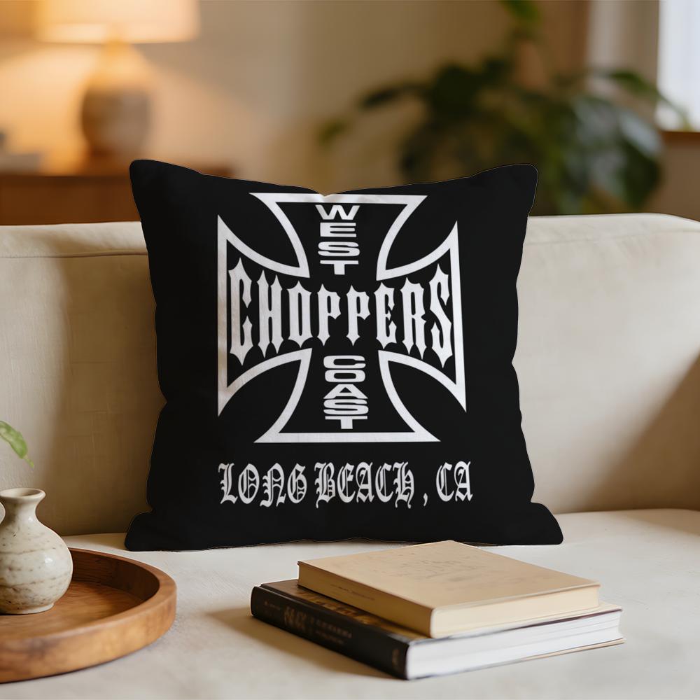 WWest Coast CChoppers Cushion Cover Short plush pillowcase for bed sofa carwashable