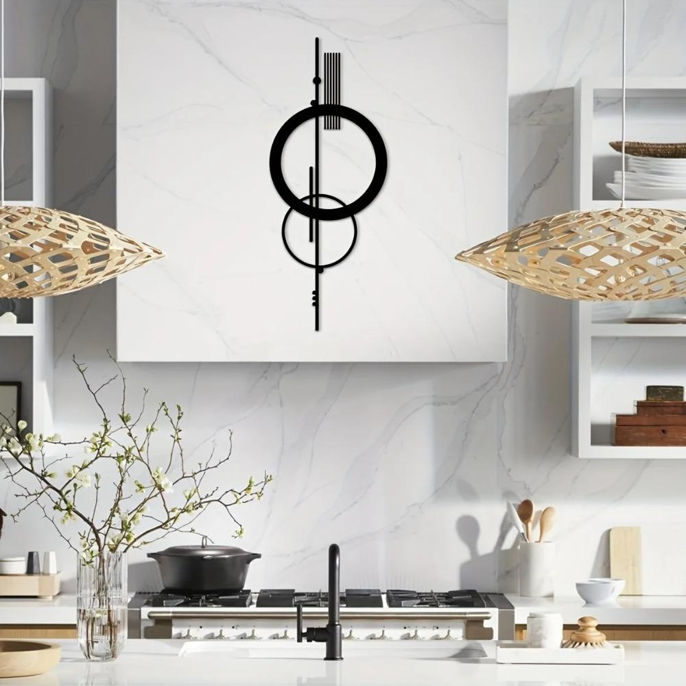 Металлический настенный декор - минималистичное абстрактное полое вертикальное искусство, геометрические настенные скульптуры для элегантных подвесных настенных украшений