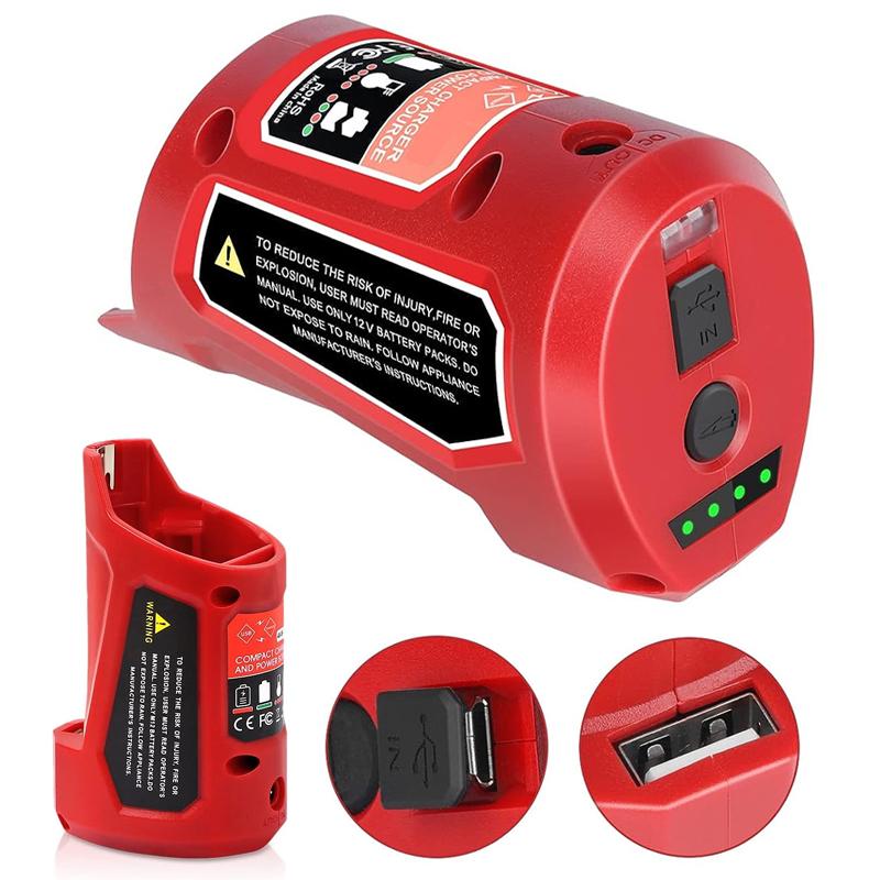 Зарядное устройство USB-адаптер для литиевой батареи Milwaukee 12V Адаптер-зарядное устройство для Milwaukee