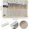 Набор кистей для рисования из 24 штук, кисти с деревянными ручками и холщовым чехлом для кистей, профессиональные для живописи маслом, акрилом и акварелью