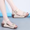 Женские летние сандалии для улицы, нарядные, с открытым носком, повседневные, серые сандалии для девочек, большой размер, на платформе, толстая подошва, увеличивающая рост