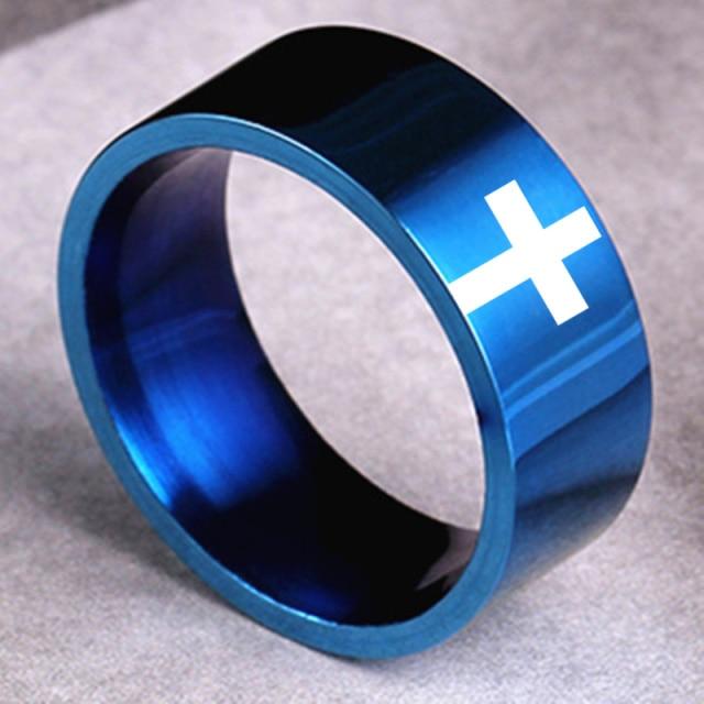 6mm 8mm Stainless Steel Cross Ring Christian Jesus Christ Lord Prayer For Men And Women