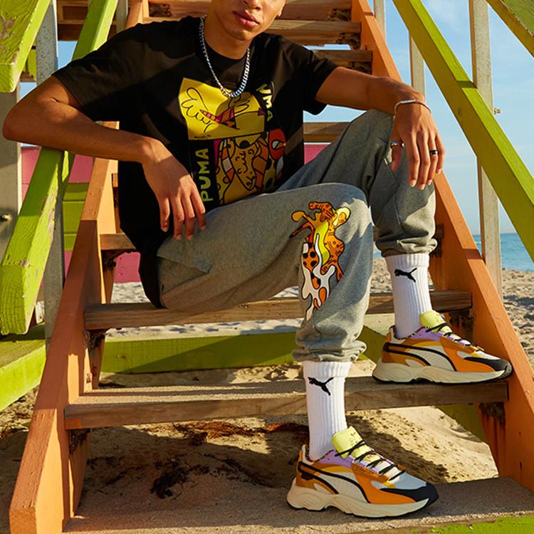 Puma Спортивная футболка с круглым вырезом и короткими рукавами X Britto Fun Print, топы унисекс, черные 532234-01