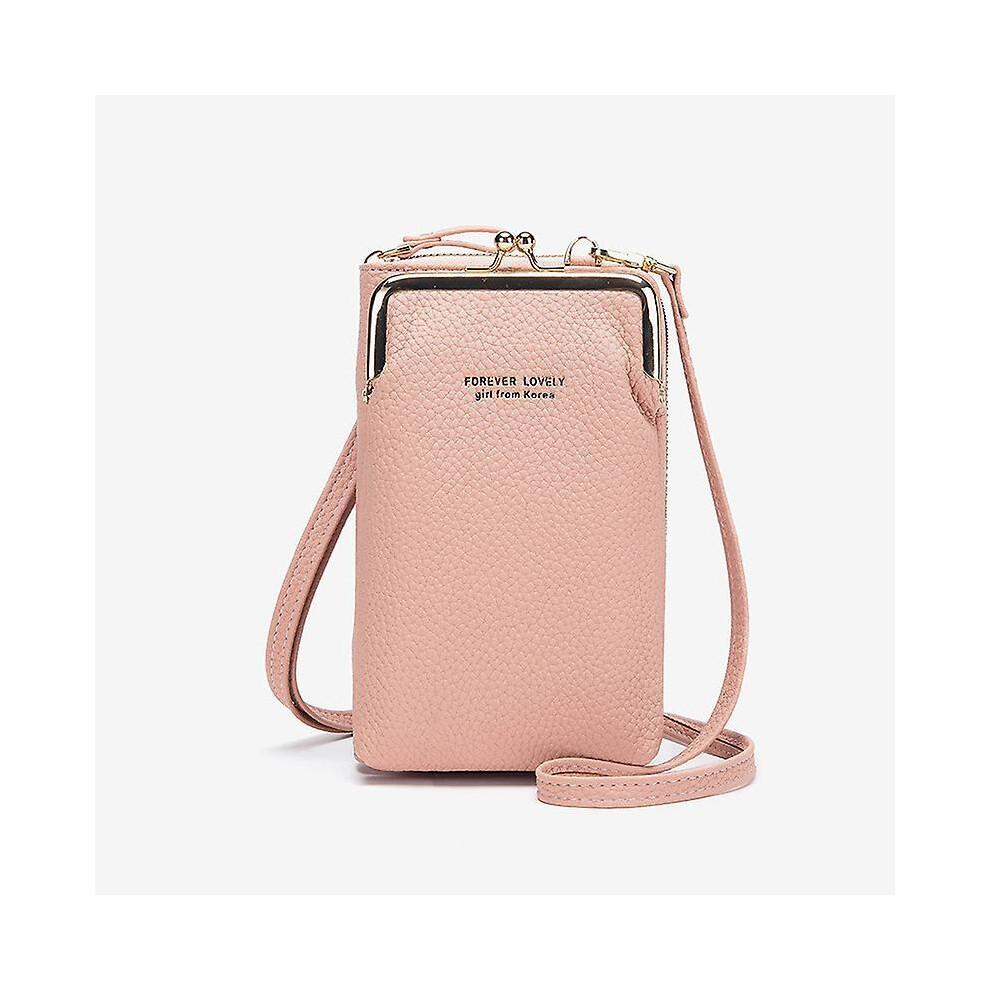 Women Phone Bag Crossbody Phone Pouch Mini Cell Phone Purse Shoulder Bag Wallet,Pink less