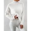 Solid Color Loose Knit Top Semi High Neck Pullover Long Sleeved Sweater Women Autumn and Winter