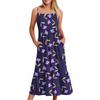 Women's Long Beach Casual Elegant Spaghetti Strap Maxi Dress Floral Low-key Flowing Bohemian Dress