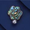 Xiaoxiang-style Mother-of-pearl Camellia Brooch, High-end Women's Light Luxury Pearl Brooch, Niche Retro Brooch