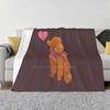 Watercolour Poodle ( Apricot ) Creative Design Comfortable Warm Flannel Blanket Caniches Standard Poodle Poodle Dog Caniche