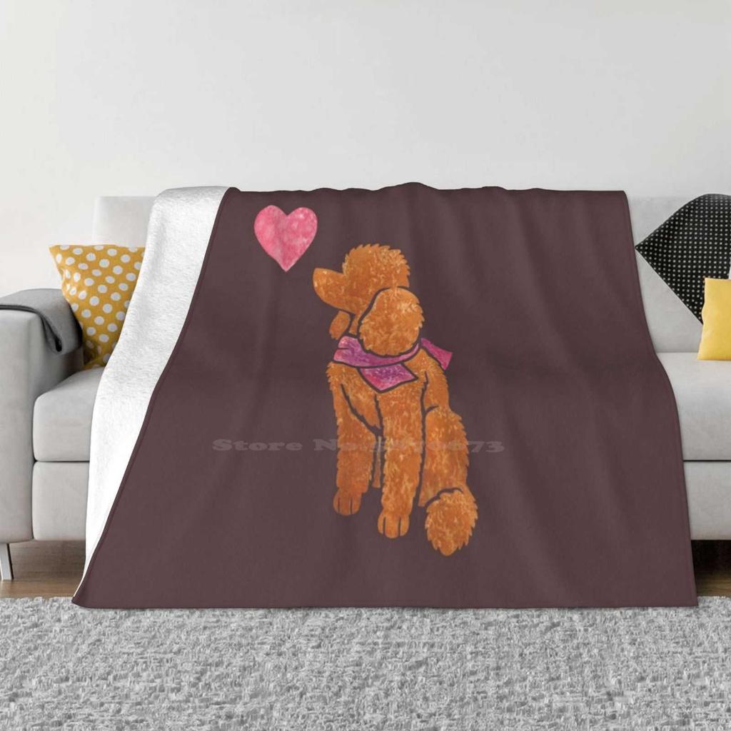 Watercolour Poodle ( Apricot ) Creative Design Comfortable Warm Flannel Blanket Caniches Standard Poodle Poodle Dog Caniche