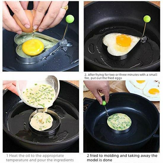 Кольцо из нержавеющей стали в форме сердца для омлета и яиц