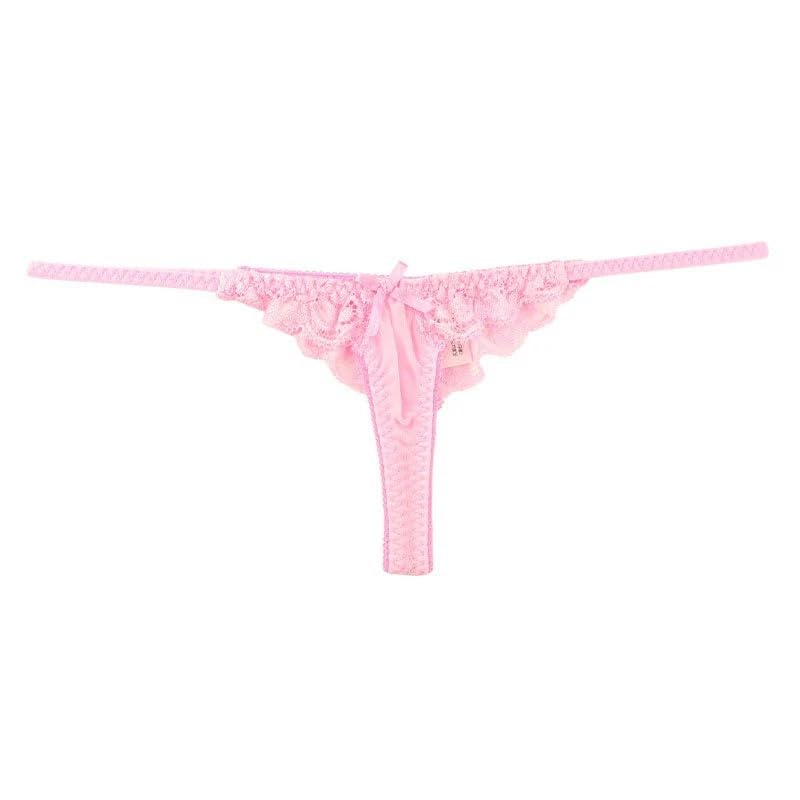 La Paumme Lightweight and with a and Lace Made In 320109 Women's T-Back Panties, Sheer, T-Front Design, Japan, Pink,