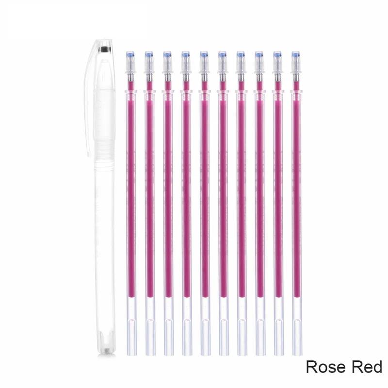 10Pcs/Set Heat Erasable Refill Pen High Temperature Disappearing Fabric Marker Pens Line Marking DIY Craft Sewing Accessories