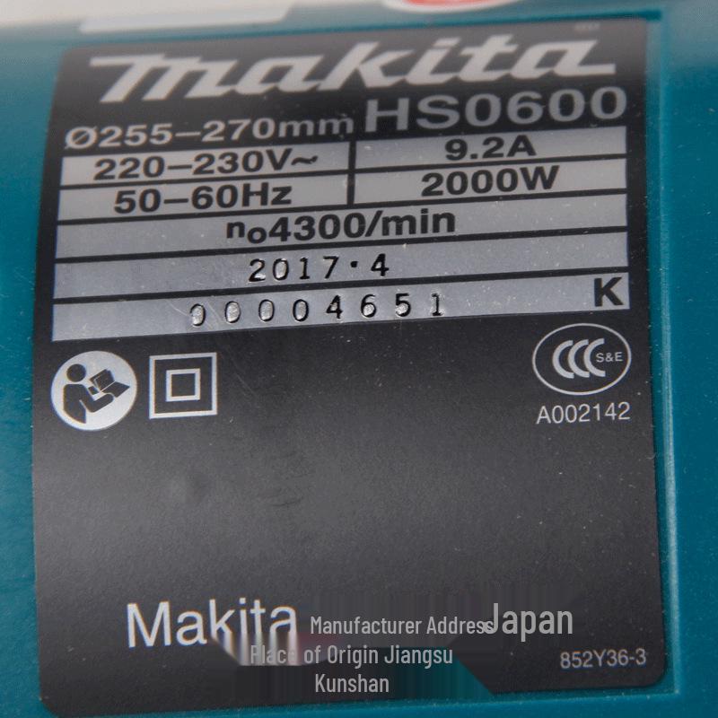 Makita HS0600 10-Inch Circular Saw, 2000W Portable Woodworking Saw with Flip Function.