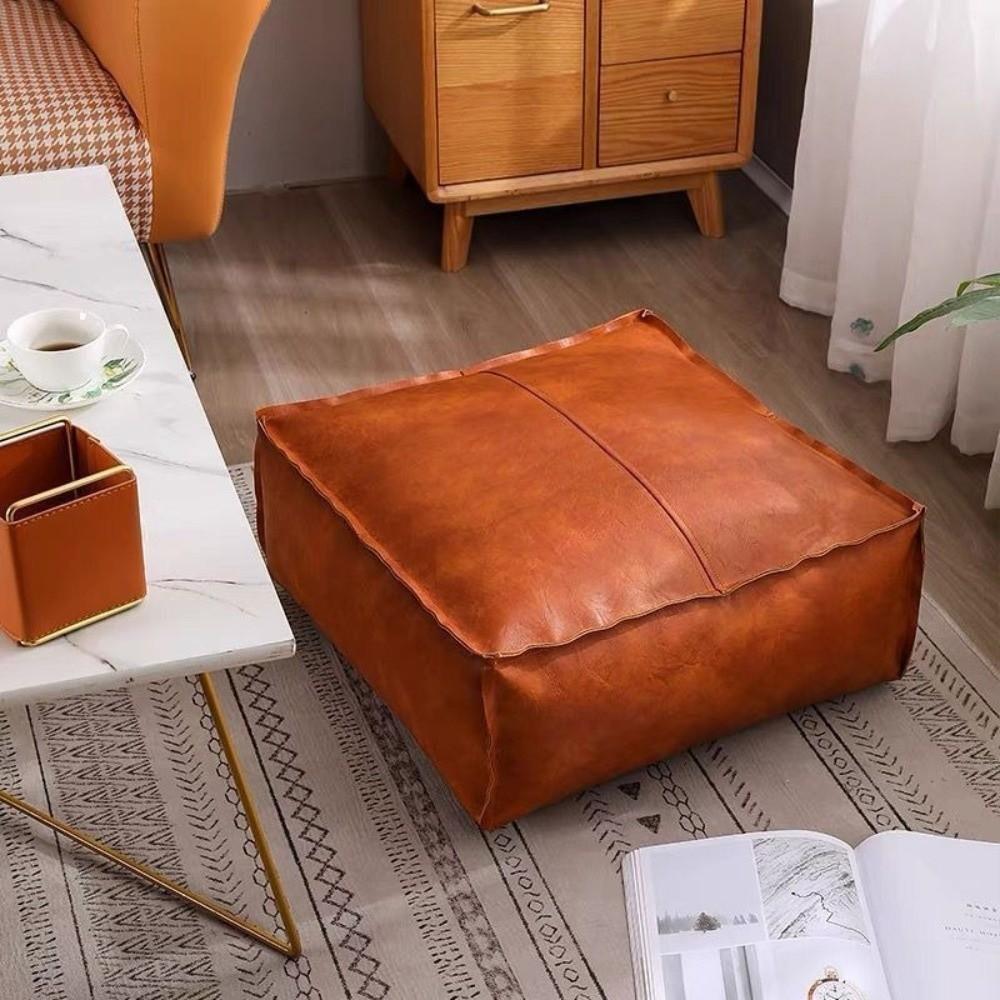 Waterproof Unstuffed Cushion Cover Removable Sofa Stool Cover Thicken Square Pouf Cover Bedroom