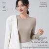 New Autumn/Winter Modal Wool Crew Neck Base Layer Top - White Long Sleeve Shirt