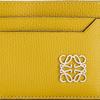 Loewe Серия Anagram Гладкая телячья кожа Однотонный держатель для карт Женские аксессуары Охра-желтый C821075X01-8110