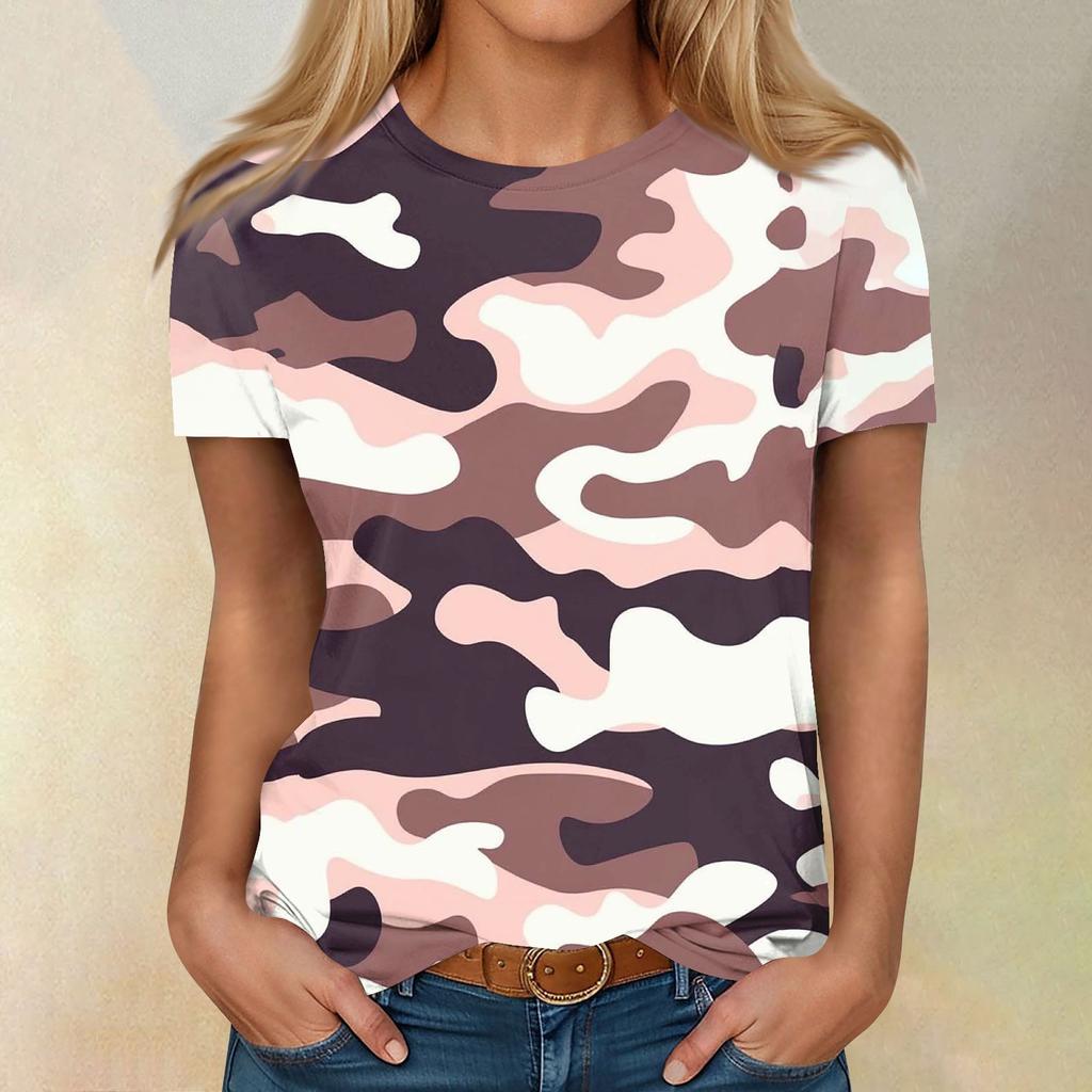 Рубашки с коротким рукавом для женщин, милые топы, футболки с принтом, блузки, повседневные базовые топы больших размеров, пуловеры