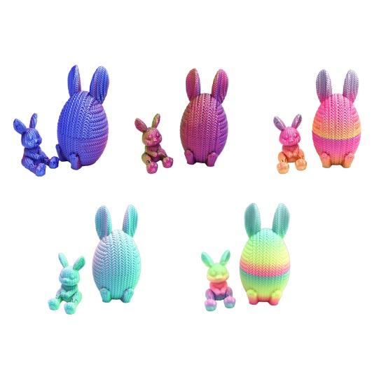 2 шт. Пасхальное яйцо с пасхальным кроликом внутри, напечатанное на 3D-принтере, предварительно наполненное для пасхальной корзины