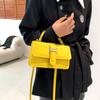 Chic Casual French Style Small Shoulder Bag In Black White Magenta Blue Yellow