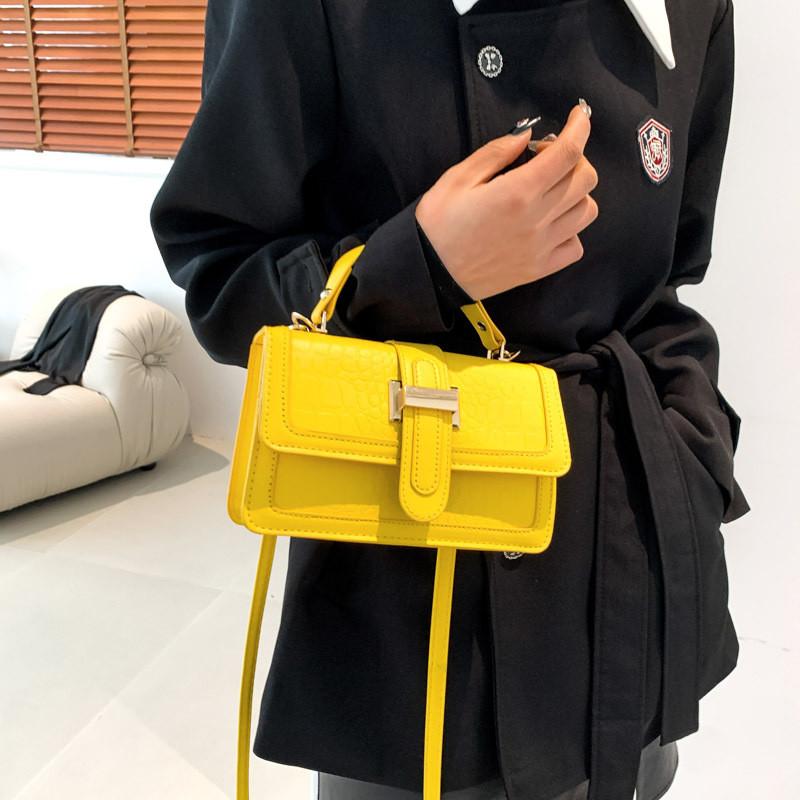 Chic Casual French Style Small Shoulder Bag In Black White Magenta Blue Yellow