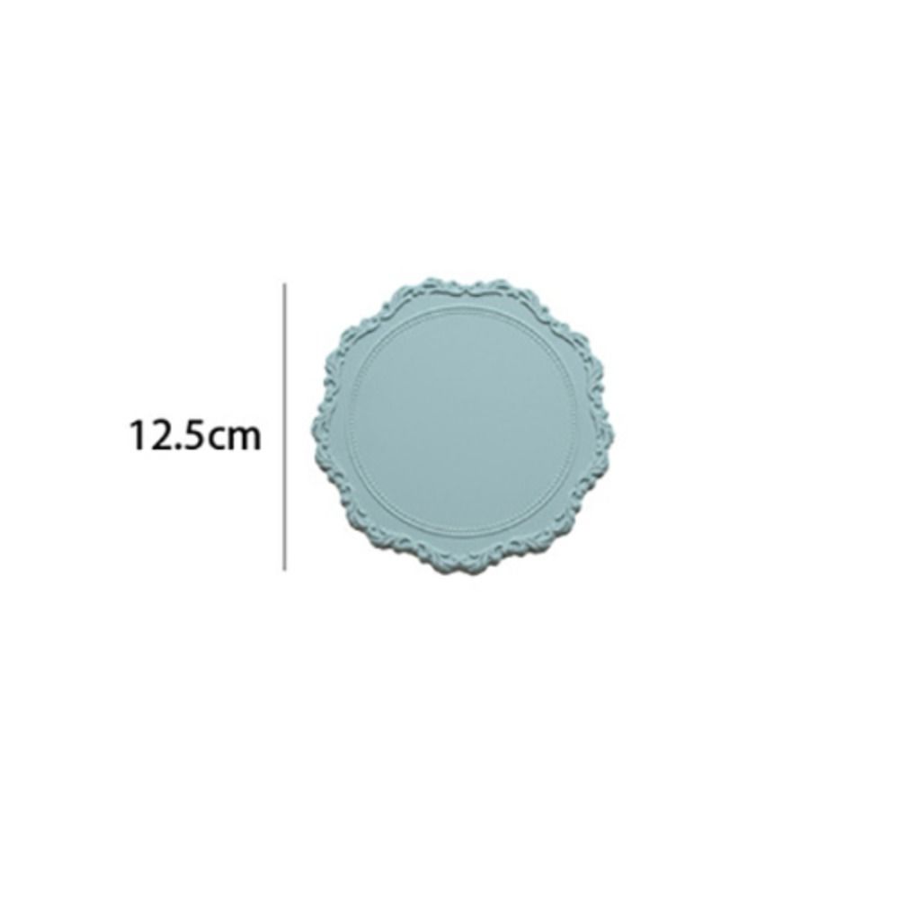 1 шт. кружевной силиконовый подстаканник с рельефным дном, нескользящий коврик для украшения стола, кухонные принадлежности, круглый коврик для чашки, подставка для посуды