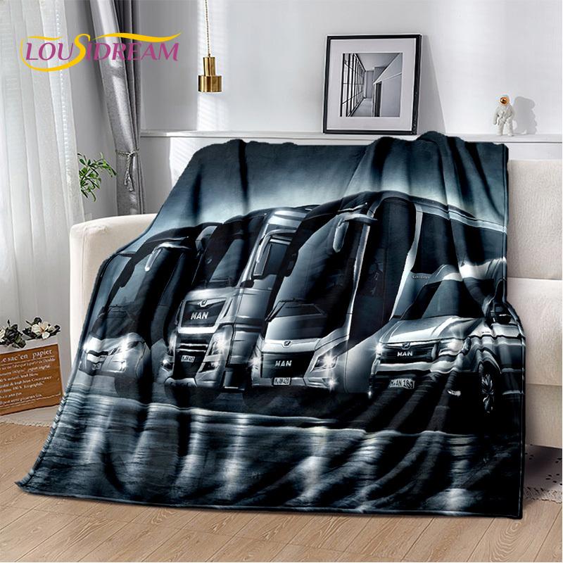 HD Man Truck Lorry 3D Печать Мягкие фланелевые одеяла, Плед Удобное одеяло для пикника Кровати Диваны Дома Спальня Подарки