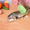 Щетка для рыбьей кожи, щетка для рыбной чешуи, домашняя кухня, инструменты для морепродуктов, соскабливание, терки для рыбной чешуи, овощечистка для рыбы с ножевым устройством