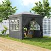 2.5 x 2.5 m Pop-Up Gazebo with Side Walls and Carry Bag, UPF50+ Height-Adjustable Garden Tent, Dark Grey