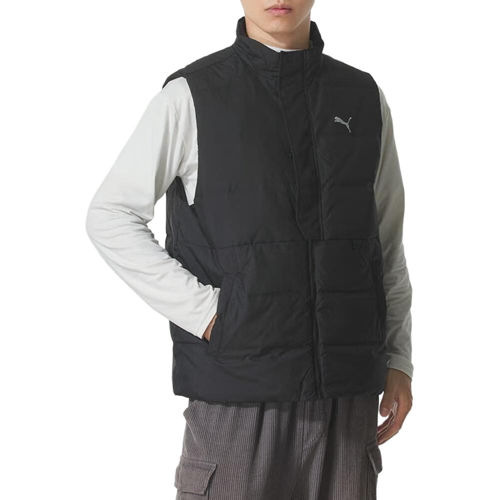Men's PUMA Down Vests Men's Black Stand Collar Moderate Other