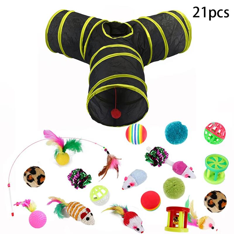 Rainbow Cat Tunnel Collapsible Pet Play Tube Interactive Hide And Seek Toy For Kitten Puppy Puzzle Exercise Agility Outdoor