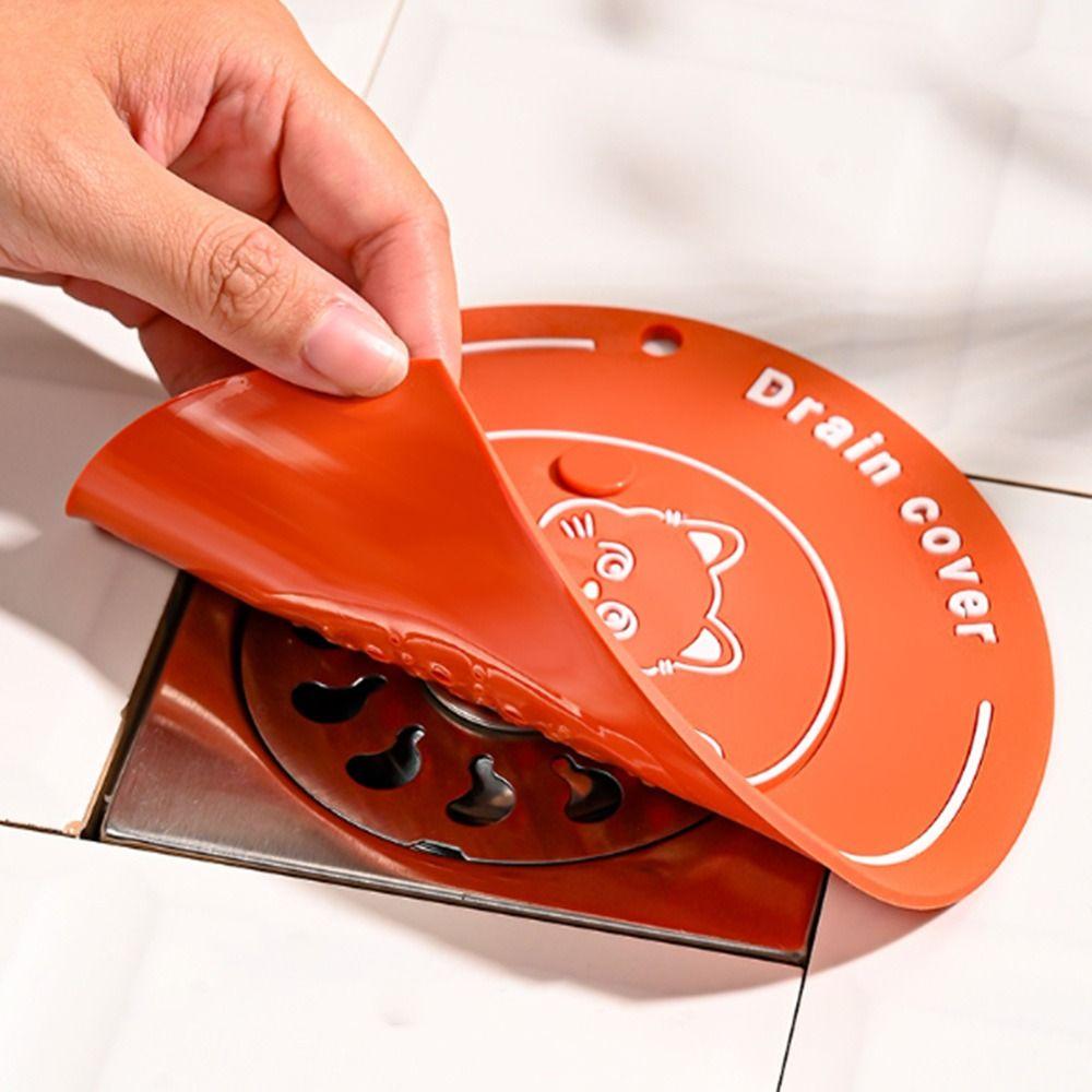 Silicone Floor Drain Mat Anti Odor Kitchen Sink Seal Mat for Bathroom Hair Collection