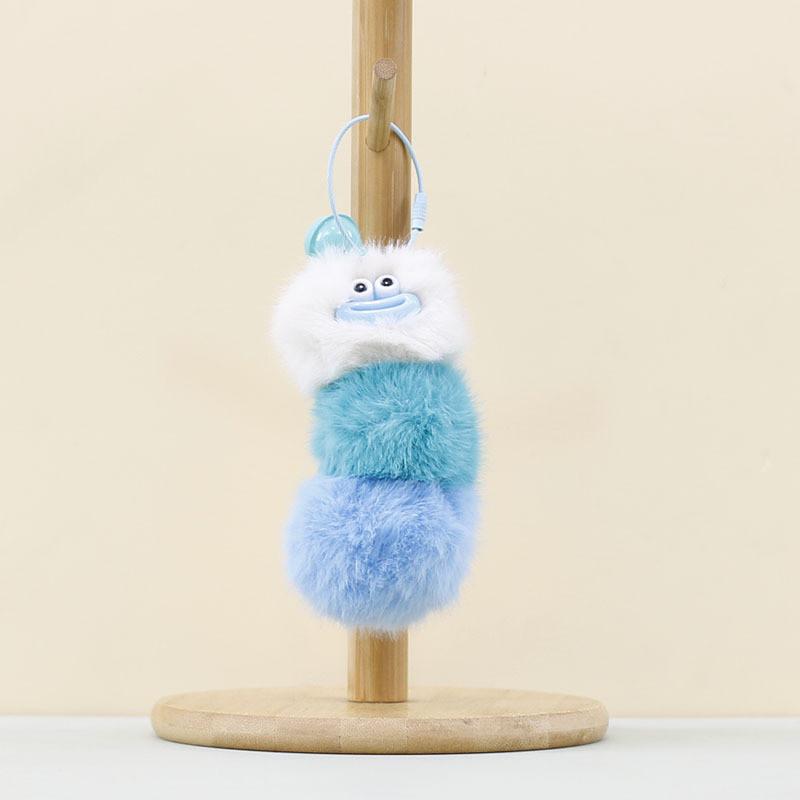 Cute Cartoon Caterpillar Plush Pendant Car Keychain Doll Bag Pendant Doll Couple