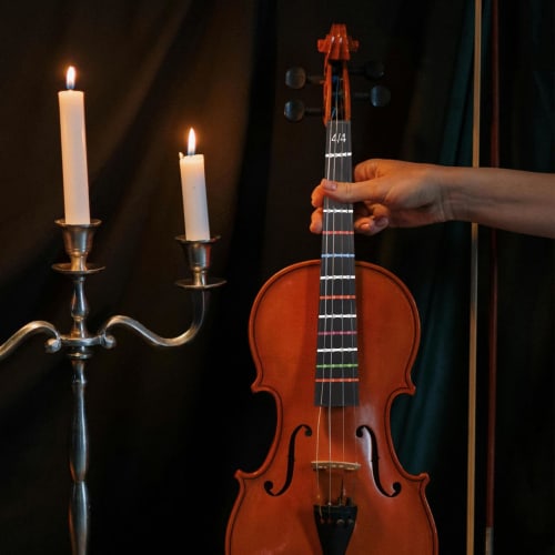 ERINGOGO Cello Fretboard Stickers, 4/4 Fingering Markers for Beginners, Practice, Improves Playing Accuracy, PVC, Easy Application, Black