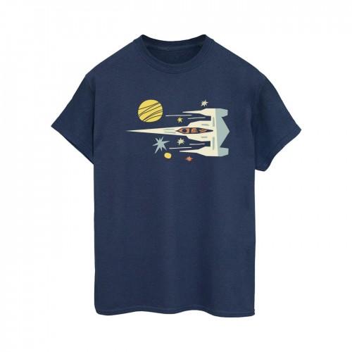 Star Wars Womens/Ladies The Mandalorian Cutout Ship Cotton Boyfriend T-Shirt
