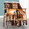 Horse Customize Text Blanket Multi-purpose Customizable Blanket Soft & Cozy Suitable for Livingroom Home Decor Chair Seaside for All Occasions