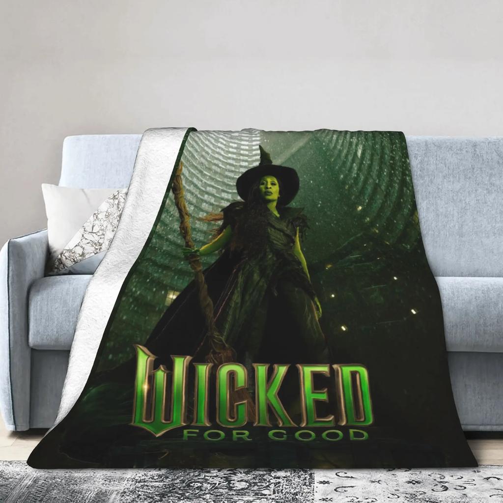 Wicked Elphaba Soft Plush Throw Blanket for Kids and Adults Flannel Couch Bed Sofa Cover with Graphic Design